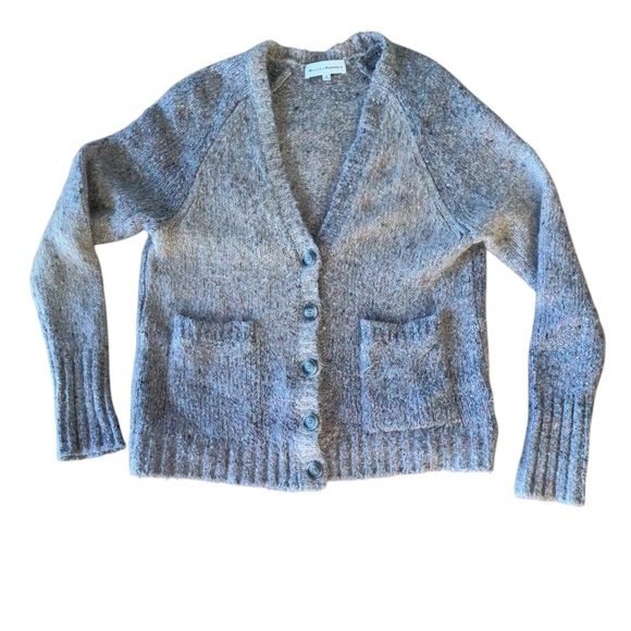 White + Warren Small Cotton Alpaca Blend Ombre Cardigan Sweater with Pockets - Picture 1 of 7